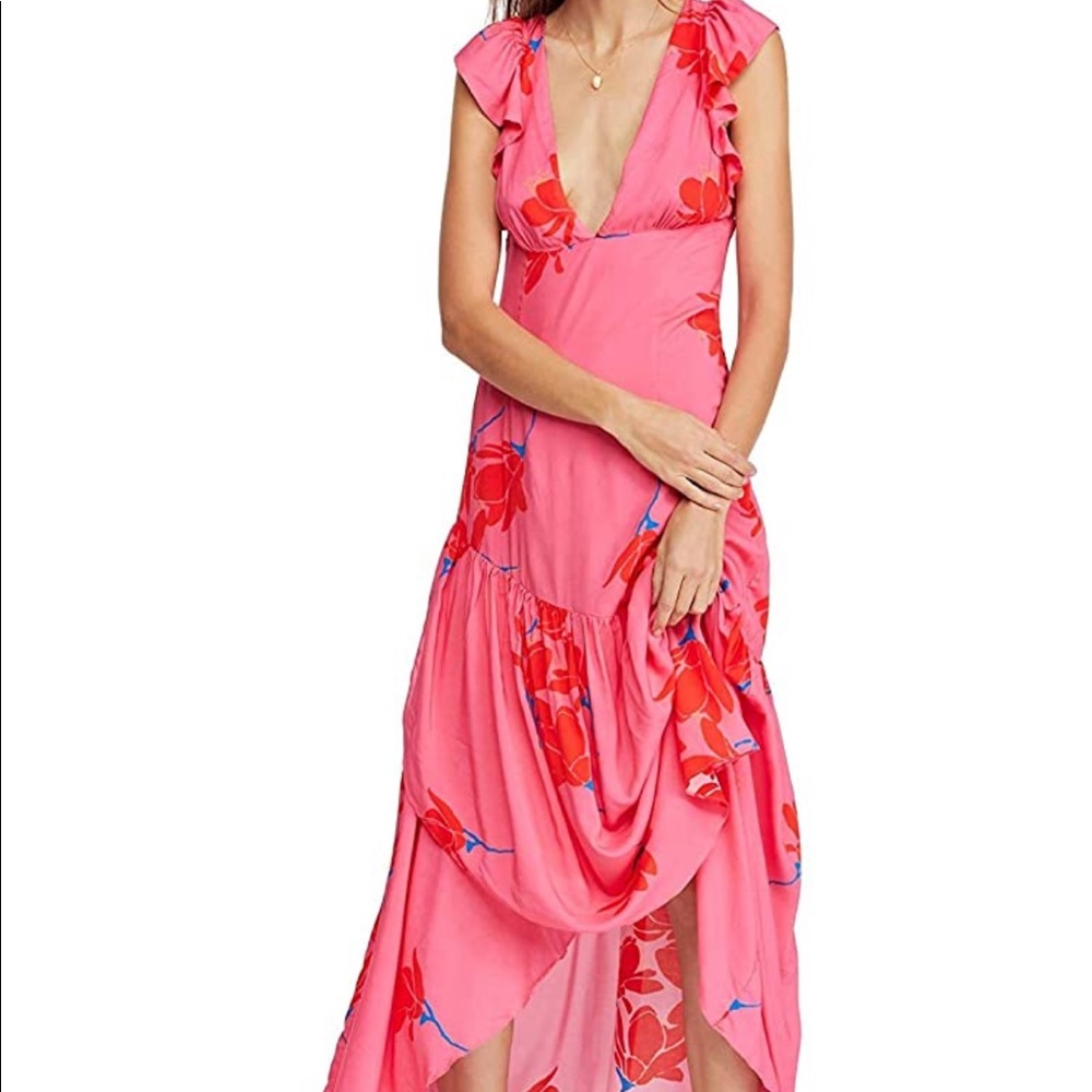She’s a Waterfall Hot Pink Ruffled Dress
